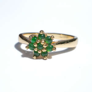 Delicate Floral Natural Jadeite Jade Ring (Type-A) – Certified Burmese Cabochons